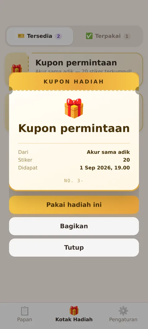 KOTAK HADIAH YANG MENEPATI JANJI